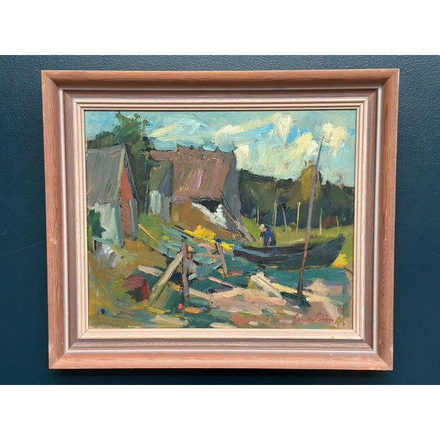 Carl‑axel Schwieler, Vid Knabäck, Skåne, 1950s, Oil Painting on Panel, Framed For Sale - Image 13 of 18
