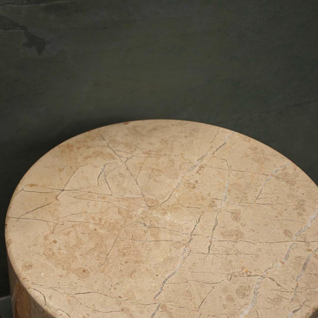 Beige Beige Marble and Green Onyx Side Table by Forzini For Sale - Image 8 of 10