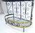 Arts & Crafts Wrought Iron & Brass 38” Wide Rounded Shelved Bakers Rack MINT For Sale - Image 3 of 14