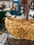 Vintage Hand Woven Wicker Basket With Brown Handle For Sale - Image 9 of 10