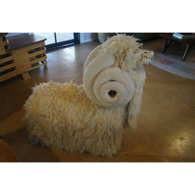 1970s Edna Cataldo Big Horn Ram Sculptural Bench For Sale - Image 12 of 14