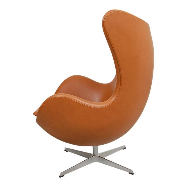 Egg Chair in Cognac Leather by Arne Jacobsen for Fritz Hansen Chairish