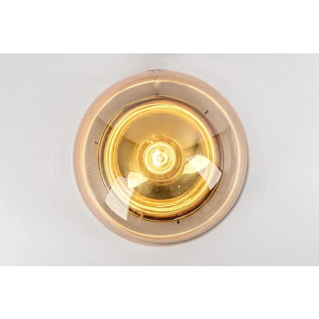 Mid-Century Smoked Glass Flushmount attributed to Limburg, Germany, 1970s For Sale - Image 10 of 11