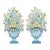 Pair of Painted Tole Wall-Mounted Urns With Flowers For Sale