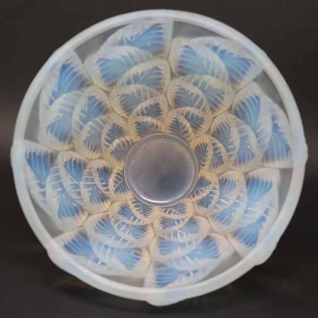 1920s Rene Lalique Opalescent Glass Moissac Vase For Sale - Image 5 of 12
