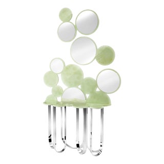 Cloud Console Table in Crystal Glass and Stainless Steel by Barberini & Gunnell For Sale