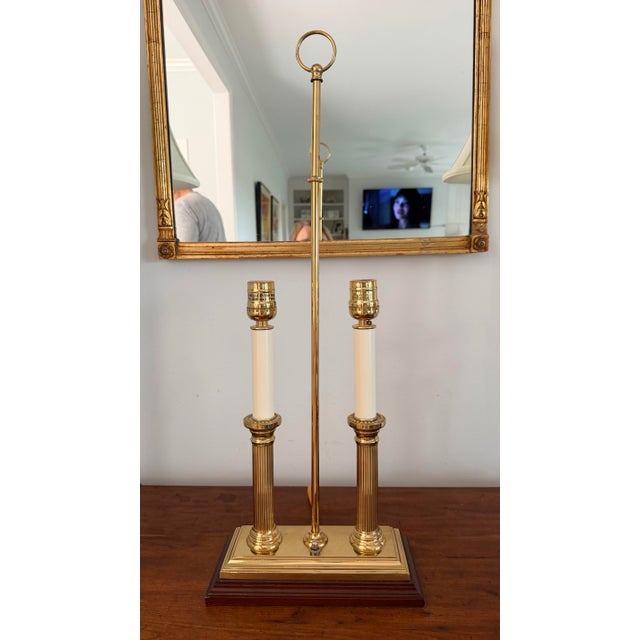 French French Brass Tole Bouillotte Candlestick Lamp For Sale - Image 3 of 11