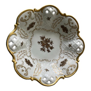 1980s German Fine Porcelain Footed Bowl For Sale