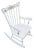 Vintage 1960s Child's White Wood Rocking Chair by Thayer For Sale