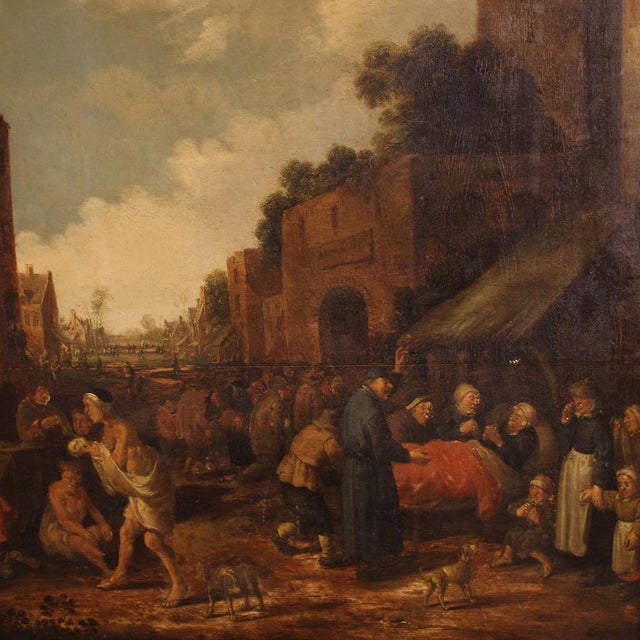 Droochsloot, Flemish Scene, 1646, Oil on Panel, Framed For Sale - Image 12 of 16