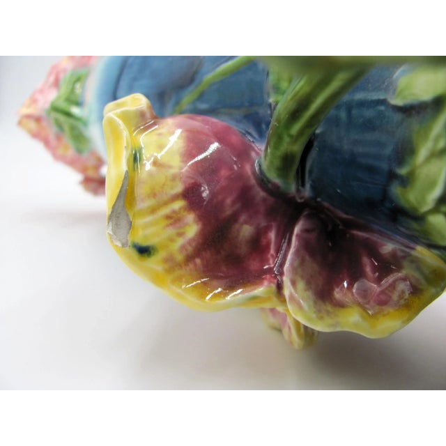 Antique Majolica Art Nouveau Figural Dutch Girl Boy Vases - a Pair For Sale - Image 11 of 13