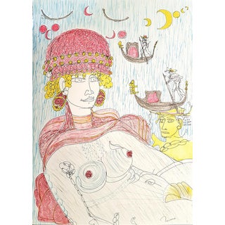 Tono Zancanaro, Venezia Nude, Lithograph, 1981 For Sale