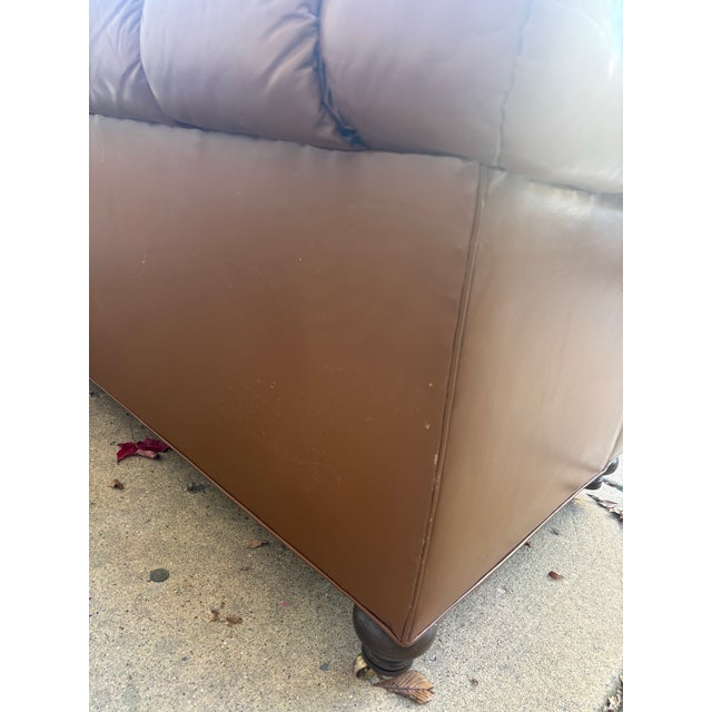 1960s Iconic Vintage Cocheo Brothers Chesterfield Tufted Leather Sofa For Sale - Image 5 of 12