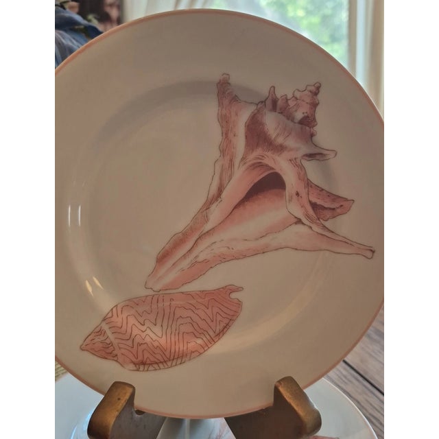 Mid-Century Modern Vintage Fitz and Floyd 7.25" Salad/Dessert Coquille 1972 Plates-Set of 4 For Sale - Image 3 of 5