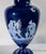 French 19th Century French or Bohemian Cobalt Blue Opaline Glass Lamp Vase With Neo-Classical Scene For Sale - Image 3 of 12