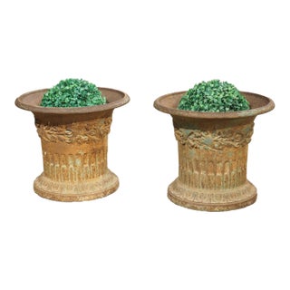 Pair of Charles X French Cast Iron Jardiniere Pots From the Early 1800s For Sale
