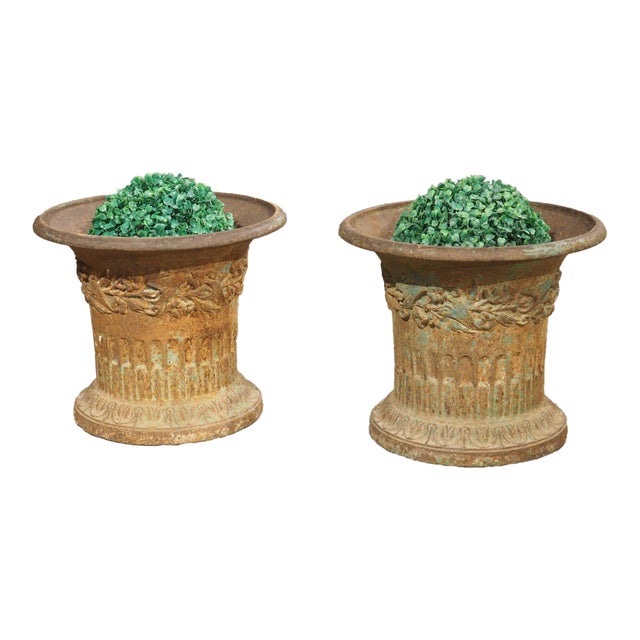 Pair of Charles X French Cast Iron Jardiniere Pots From the Early 1800s For Sale