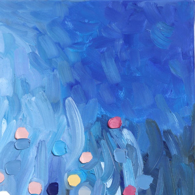 Love Loves Silence - Abstract Figurative Blue Tone Textured Impasto Oil Painting by Ekaterina Ermilkina For Sale - Image 4 of 7