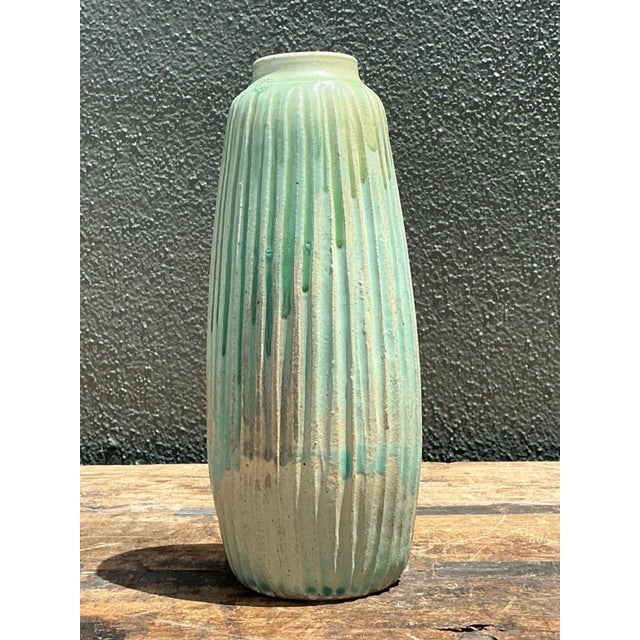 Vintage Drip Glazed Ceramic Vase For Sale - Image 4 of 12