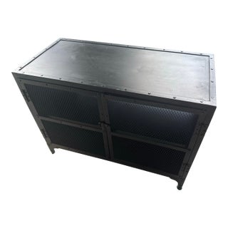 Industrial Iron Media Cabinet Restoration Hardware For Sale