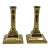 Mid-18th Century English Queen Anne Pair of Brass Candlesticks For Sale