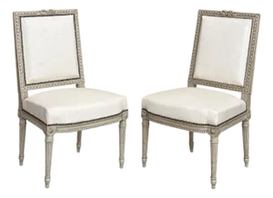 Pair of French 19th Century Louis XVI Painted Chairs