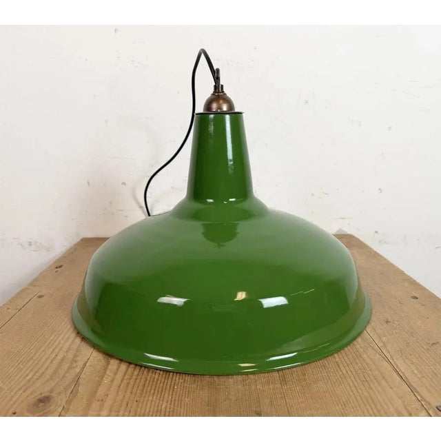 Industrial Green Enamel Factory Pendant Lamp from Jackson Electrical Co., 1960s For Sale - Image 16 of 18