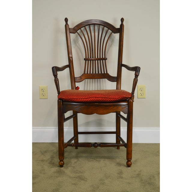 S. Bent & Bros. Oak Wheat Back Arm Chair Chairish