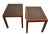 Wood Pair 1970s Marden Walnut & Leather Mid-Century Modern Parson Style Side Tables For Sale - Image 7 of 15