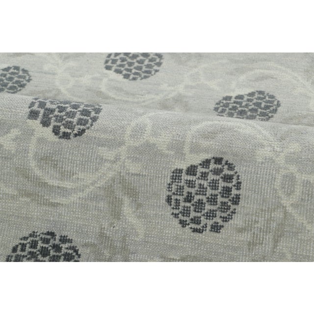 Textile Contemporary Block Print Floral Wool Runner by Rug & Kilim, India For Sale - Image 7 of 9