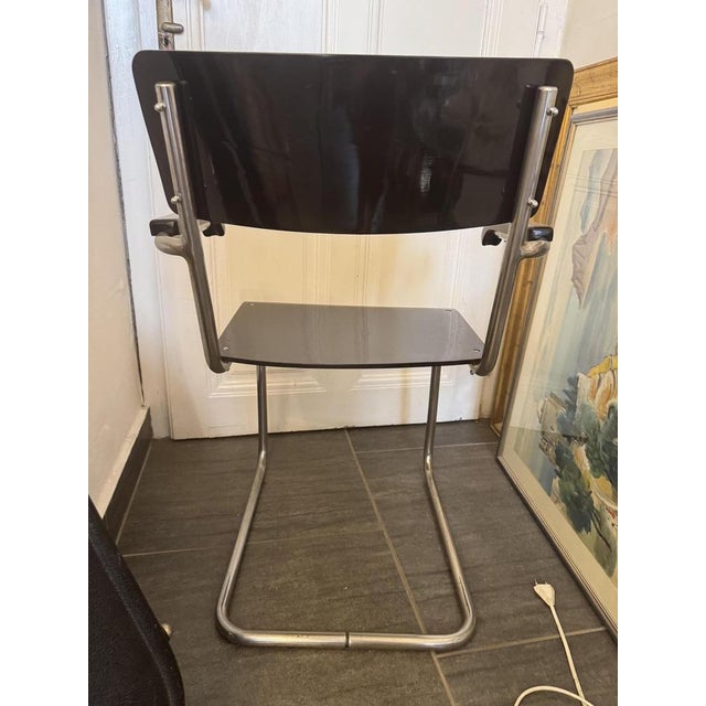 Bauhaus Vintage Bauhaus Cantilever Chair in Chrome-Plated Steel Tubing, 1930s For Sale - Image 3 of 8