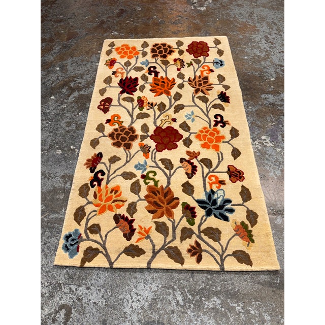 Mid 20th Century 3ft 2in X 5ft 9in Tibetan Refugee Darjeeling Area Rug For Sale - Image 5 of 12