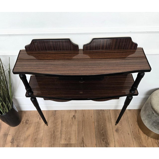 Wood Mid-Century Modern Wood Wall Console Table, Italy, 1960s For Sale - Image 7 of 11
