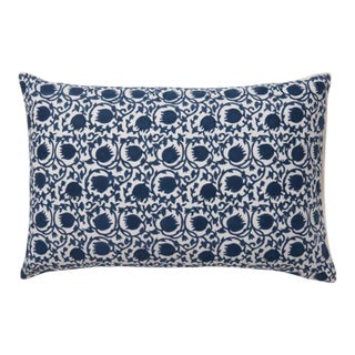 Lotus-Yasmin Blue Reversible Pillow Case For Sale