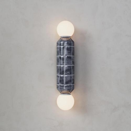 Navazi Medium Wall Lamp in Scorched Coal Ceramic and Glass by Svitanok For Sale - Image 13 of 18