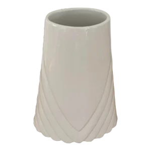 White 1980s Art Deco Revival Style Vase