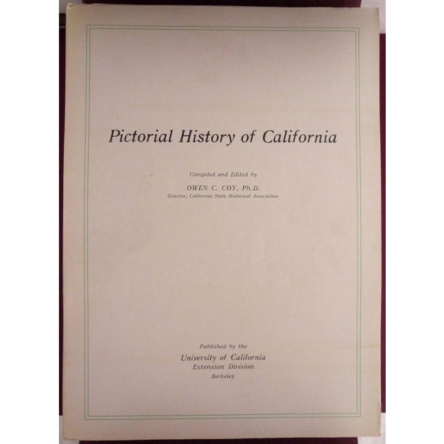 Illustration Early 20th Century Burgundy Book, Owen Coy's Pictorial History of California For Sale - Image 3 of 13