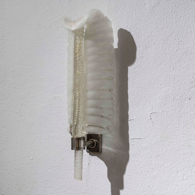 Murano Glass Leaf Wall Light attributed to André Arbus for Barovier & Toso, 1950s For Sale - Image 13 of 13