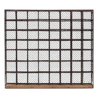 Mid 20th Century French Metal Shelf On Wooden Base For Sale