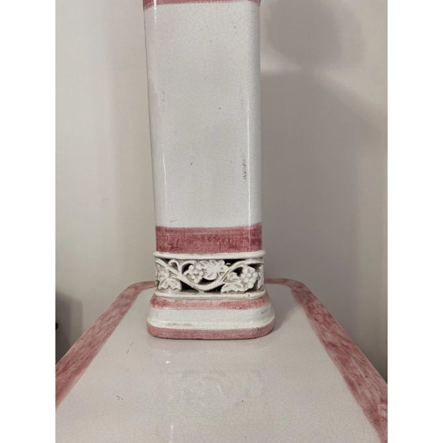 1970s Majolica Pink Stove From Florence For Sale - Image 9 of 12