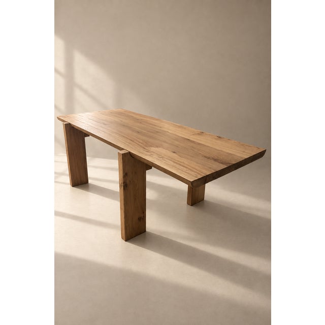Large Brutalist Elm Dining Table by Luigi Gorgoni, 1970s For Sale - Image 6 of 11