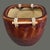 Mid-Century Modern Vintage Asian Glazed Pottery Bamboo Handle Jardinière Planter For Sale - Image 3 of 6
