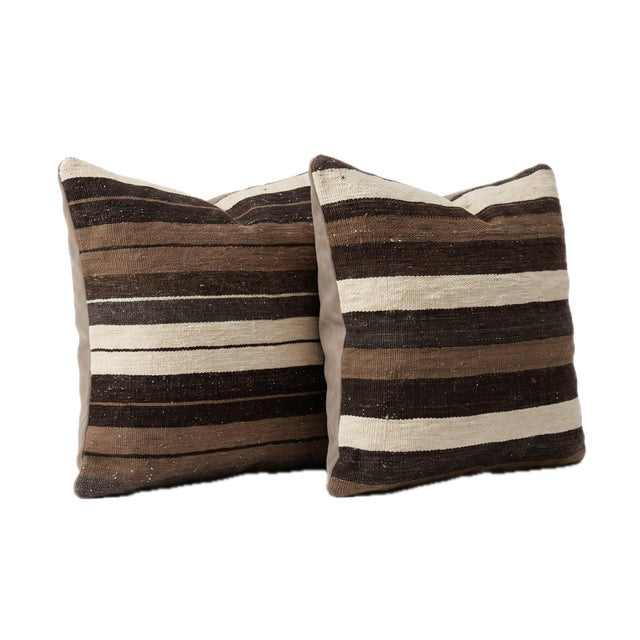 This beautiful 20'' x 20'' pillow cover set was made from authentic Turkish Kilim pieces. Bright colors of wool adorn the...