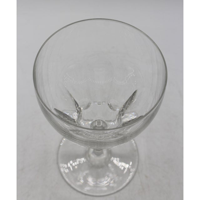 Mid 20th Century 1961-1982 Belgian Val. St. Lambert Riviera Pattern Goblets - Set of Six For Sale - Image 5 of 6