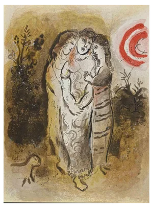 Marc Chagall, Naomi and her Daughters, Lithograph, 1960
