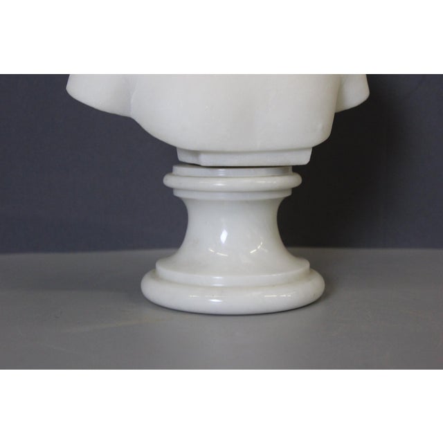 White Bust of Young Woman Marie Louise Brongniart in Carrara Marble, 1900 For Sale - Image 8 of 13
