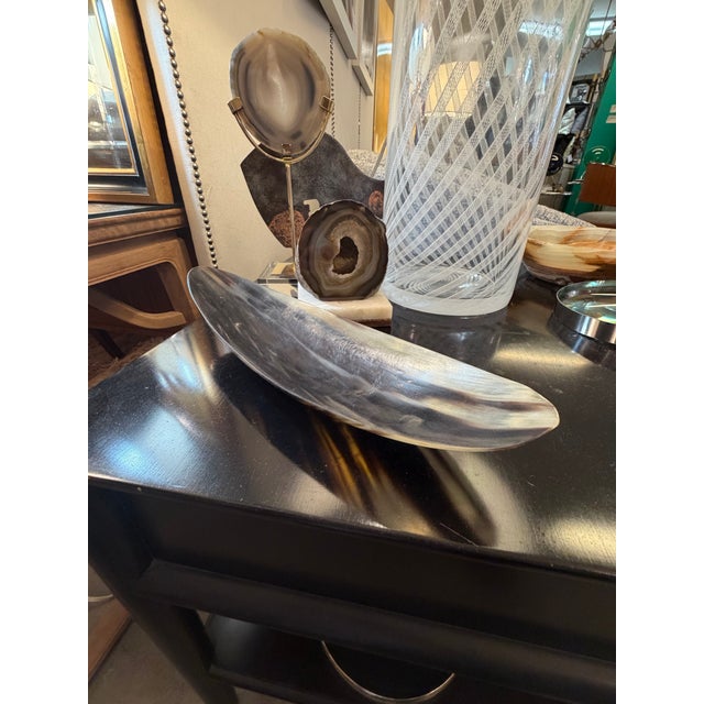 Safari Hand Polished Oblong Horn Bowl / Catchall For Sale - Image 3 of 8