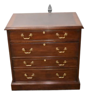 Henkel Harris Banded Mahogany 3 Drawer Filing Cabinet Credenza Hhcr33