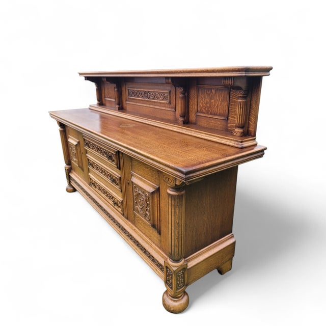 Large Vintage French Buffet in Walnut, 1940s For Sale - Image 9 of 18