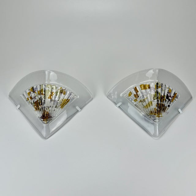 Vintage Italian Murano Glass Wall Lamps, 1980s, Set of 2 For Sale - Image 9 of 9